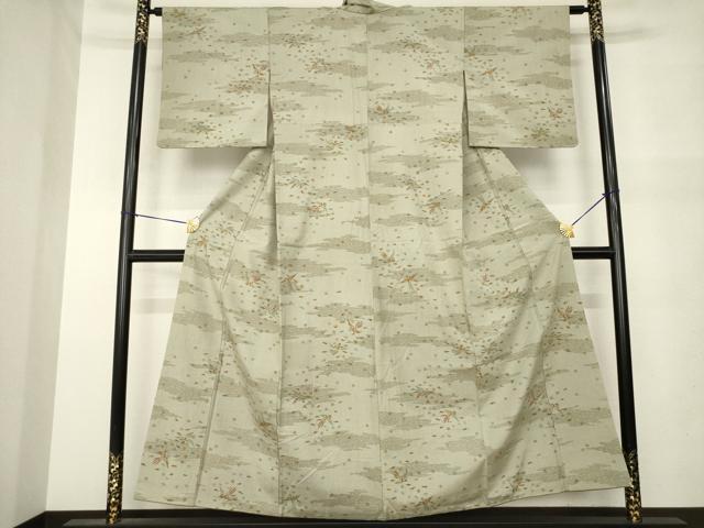 平和屋着物●上質な小紋 紬地 鳳凰花文 正絹 逸品 AABM5704ck