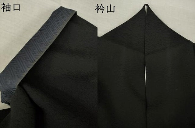 平和屋着物●訪問着 南天文 暈し染め 黒地 金彩 さが美扱い 正絹 逸品 AABM5707ck