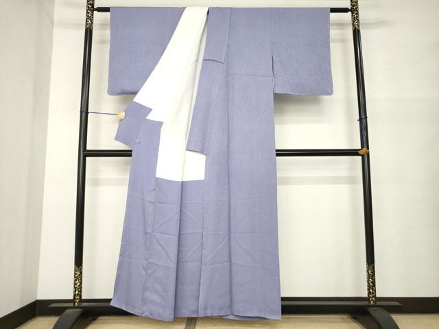 平和屋着物●上質な色無地 舞花地紋 鳩羽色 さが美扱い 正絹 逸品 AABM5712ck