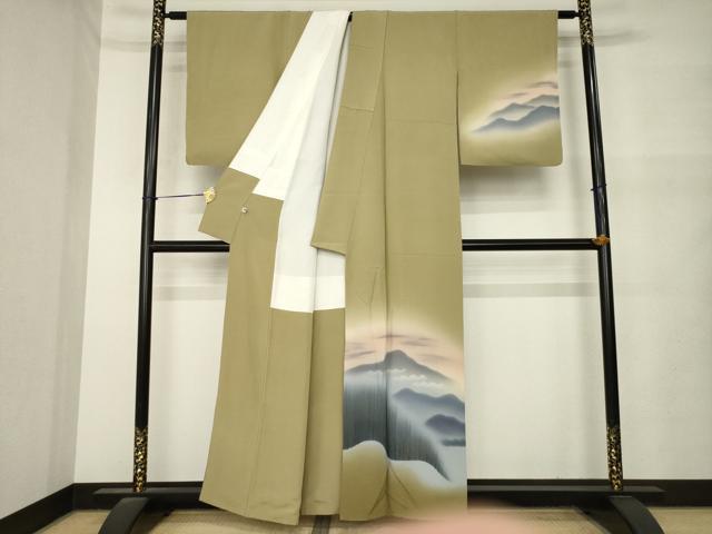 平和屋着物●京友禅工芸作家 小宮山彌一 訪問着 遠山風景文 暈し染め 正絹 逸品 AABM5734ck