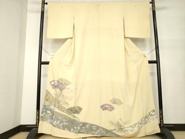 平和屋着物●中国三大刺繍 スワトウ刺繍 汕頭刺繍 総刺繍 色留袖 地紙花文 正絹 逸品 AABM5735ck