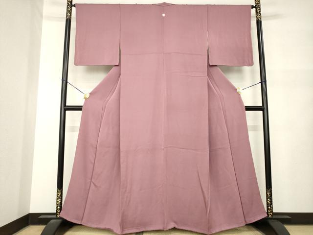 平和屋着物●上質な色無地 作家物 蘇芳香色 正絹 逸品 AABM5739ck
