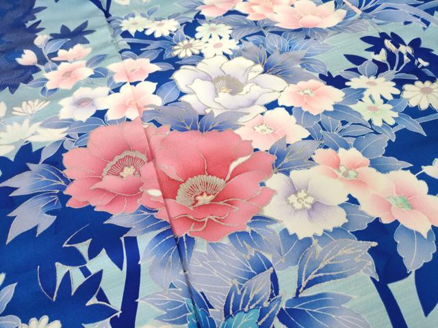 平和屋着物●豪華振袖 草花文 銀彩 正絹 逸品 AABM5742ck