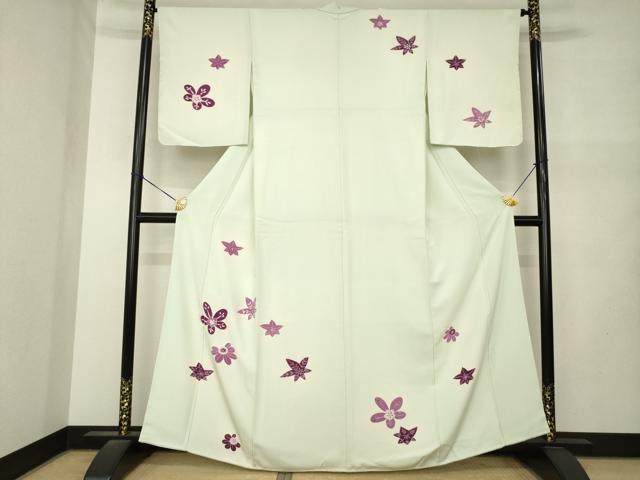 平和屋着物●訪問着 舞花文 暈し染め 正絹 逸品 AABM5753ck