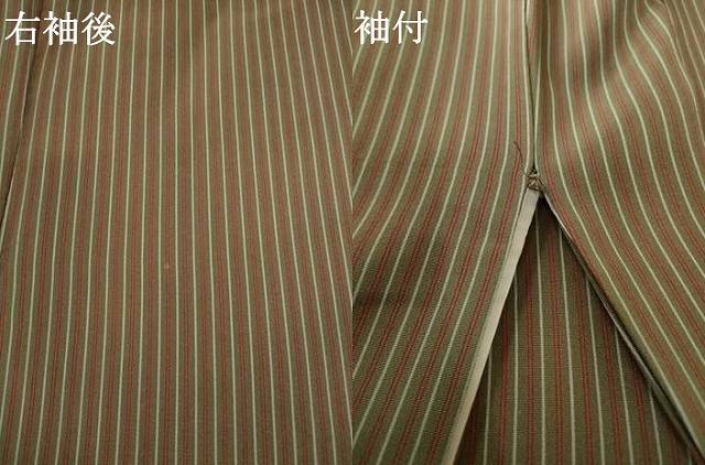 平和屋着物●上質な小紋 縞 正絹 逸品 AABM5762ck