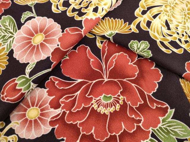 平和屋着物●小紋 花尽くし 洗える着物 AABM5764ck