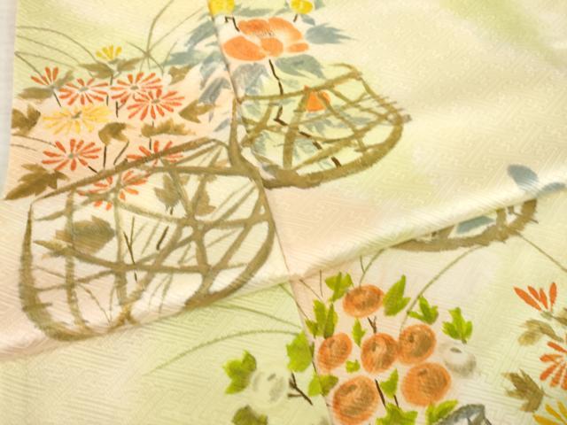 平和屋着物●訪問着 手描き 飾花文 暈し染め 正絹 逸品 AABM5770ck