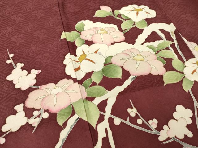 平和屋着物●訪問着 枝垂れ花文 雪持ち 金彩 正絹 逸品 AABM5773ck