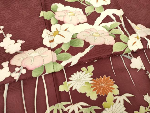 平和屋着物●訪問着 枝垂れ花文 雪持ち 金彩 正絹 逸品 AABM5773ck
