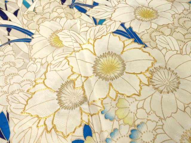 平和屋着物●訪問着 駒刺繍 草花づくし 金彩 三越扱い 正絹 逸品 AABM5774ck