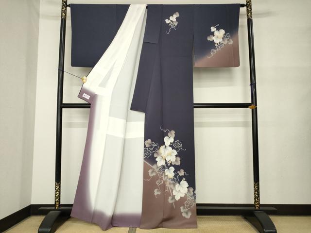 平和屋着物●皇室デザイナー 中村乃武夫 訪問着 葡萄蔦草文 暈し染め 金彩 正絹 逸品 AABM5793ck