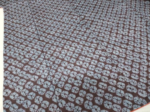 平和屋着物●上質な紬 鹿の子文様 蜘蛛絞り 正絹 逸品 AABM5794ck