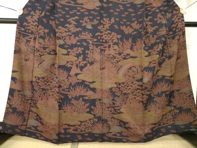 平和屋着物●訪問着 風景花文 正絹 逸品 AABM5795ck