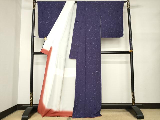 平和屋着物●上質な小紋 霞文 正絹 逸品 未使用 AABM5799ck