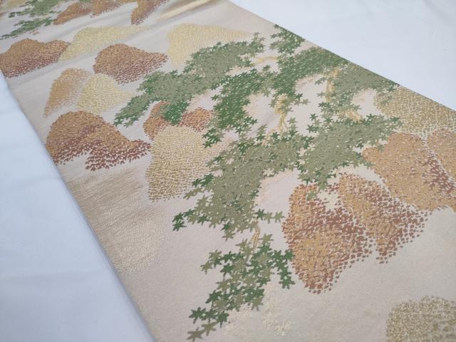 平和屋着物◎六通柄袋帯 樹林文 金糸 正絹 逸品 AABM5812ma