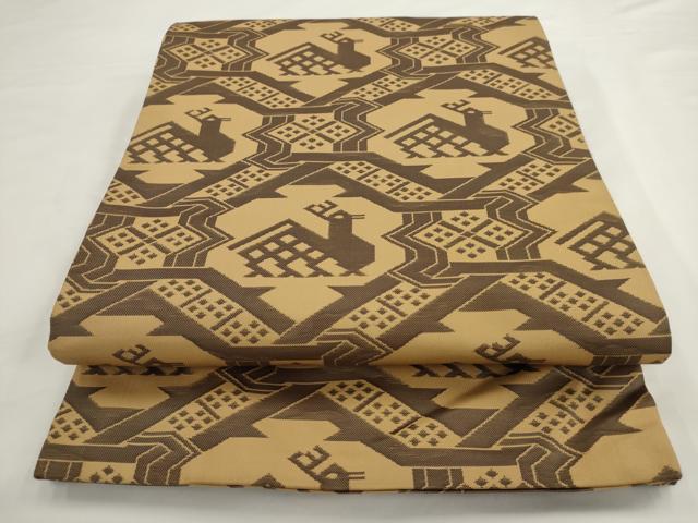 平和屋着物◎九寸名古屋帯 有栖川文様 正絹 逸品 AABM5837ma