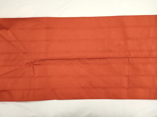 平和屋着物◎爪掻き本綴れ 八寸名古屋帯 間道 樺色 正絹 逸品 AABM5839ma