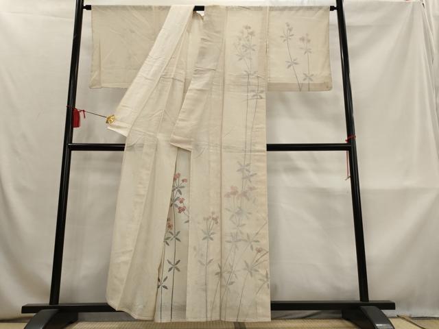 平和屋着物▽訪問着 無双 紗袷 紗×紗 草花文 正絹 逸品 AABM5941st