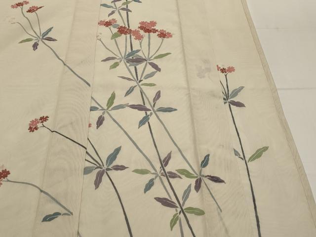 平和屋着物▽訪問着 無双 紗袷 紗×紗 草花文 正絹 逸品 AABM5941st