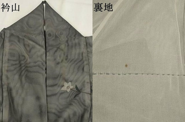 平和屋着物▽訪問着 無双 紗袷 紗×紗 手描き 草花文 金彩 正絹 逸品 AABM5971st
