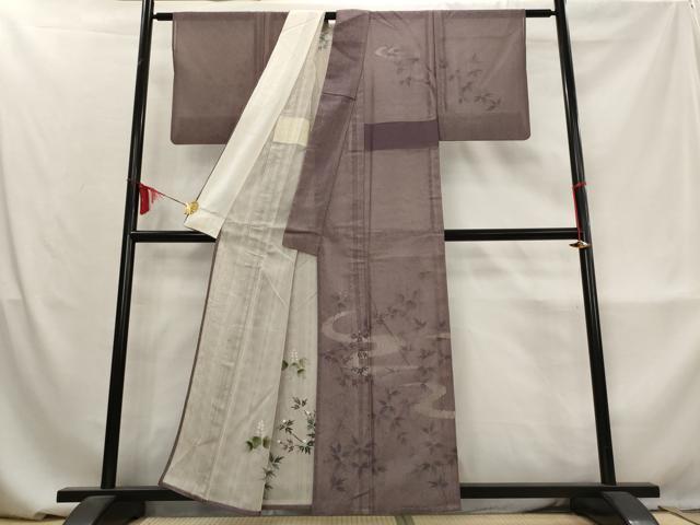 平和屋着物▽訪問着 無双 紗袷 紗×紗 流水枝葉文 正絹 逸品 AABM6037st