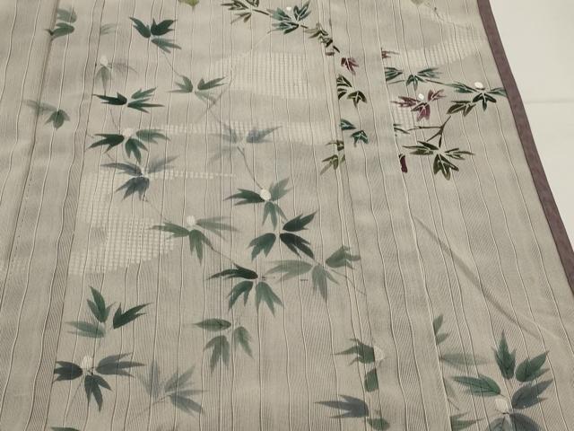 平和屋着物▽訪問着 無双 紗袷 紗×紗 流水枝葉文 正絹 逸品 AABM6037st