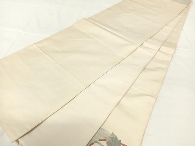 平和屋着物◎太鼓柄袋帯 すくい織 枝花文 金糸 正絹 逸品 AABM6133dk
