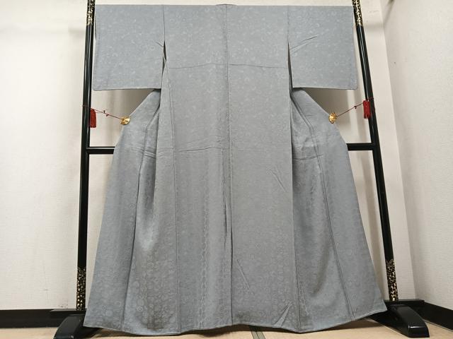 平和屋着物●上質な色無地 吉祥地紋 蕎麦切色 正絹 逸品 AABM6165ph