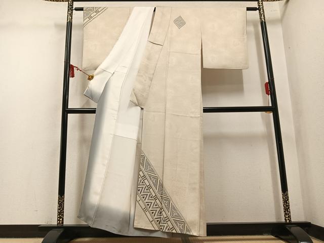 平和屋着物●螺鈿工芸作家 佐野正喜 訪問着・袋帯セット 唐草文 正絹 逸品 AABM6168ph