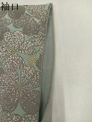 平和屋着物●蒔絵友禅 伝統工芸士 水谷滉 訪問着 四つ葉のクローバー たたき染め 金彩 正絹 逸品 AABM6173ph