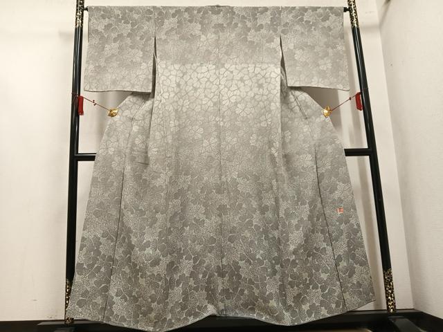平和屋着物●蒔絵友禅 伝統工芸士 水谷滉 訪問着 四つ葉のクローバー たたき染め 金彩 正絹 逸品 AABM6173ph