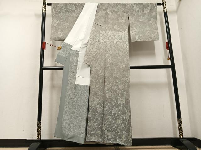 平和屋着物●蒔絵友禅 伝統工芸士 水谷滉 訪問着 四つ葉のクローバー たたき染め 金彩 正絹 逸品 AABM6173ph