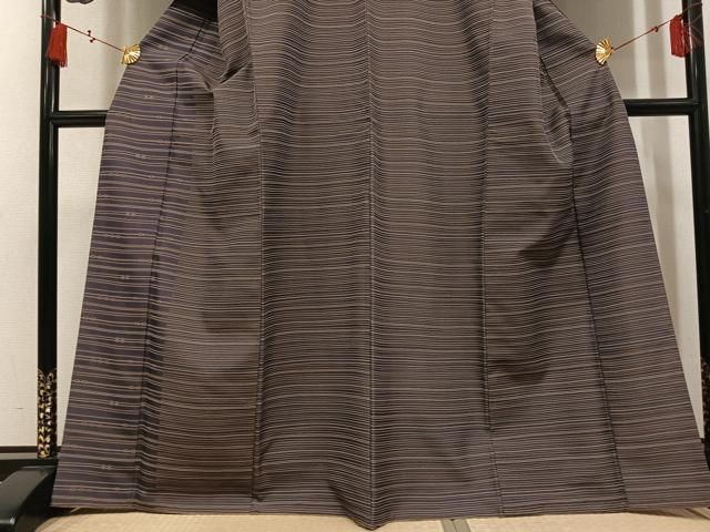平和屋着物●訪問着 お召地 横段文 正絹 逸品 AABM6174ph