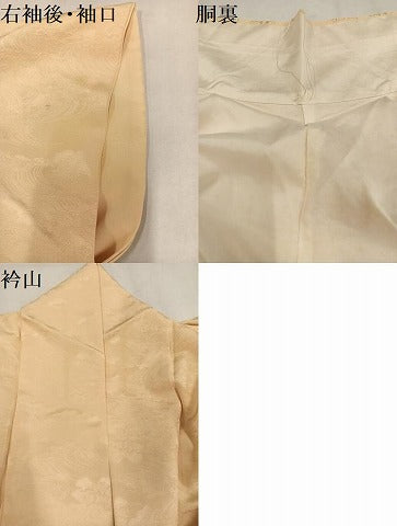 平和屋着物●上質な色無地 立波地紋 蜂蜜色 正絹 逸品 AABM6178ph