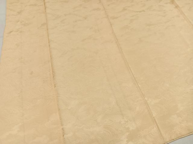 平和屋着物●上質な色無地 立波地紋 蜂蜜色 正絹 逸品 AABM6178ph