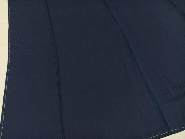平和屋着物●上質な色無地 霞地紋 藍鉄色 正絹 逸品 AABM6187ph