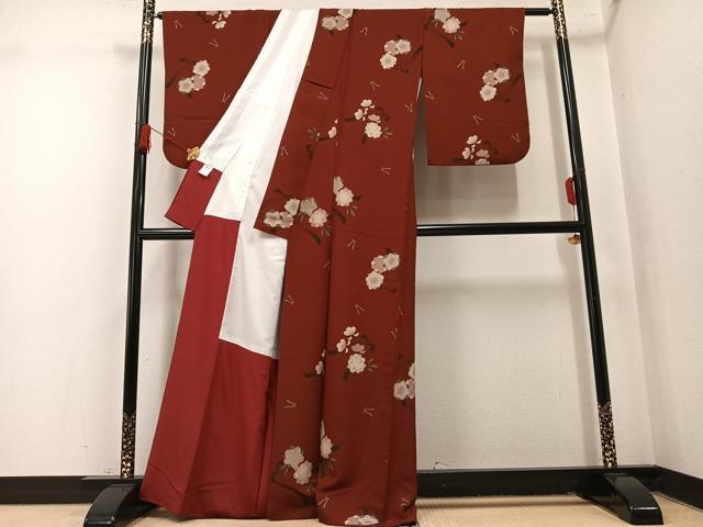 平和屋着物●撫松庵 小紋 桜 梅 綿 洗える着物 AABM6203ph