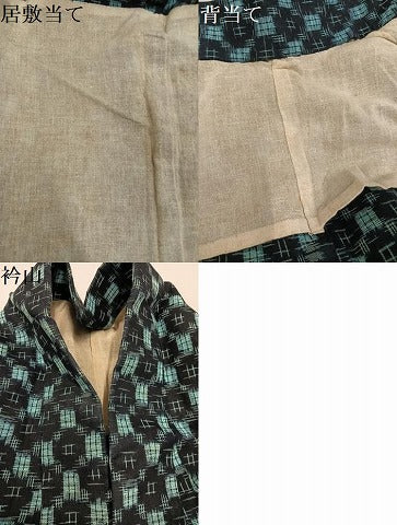 平和屋着物●久留米絣 単衣 絣文様 綿 逸品 AABM6209ph