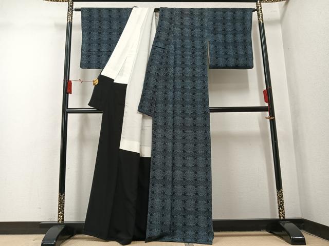 平和屋着物●銀座きしや 小紋 花尽くし たとう紙付き 正絹 逸品 AABM6214ph