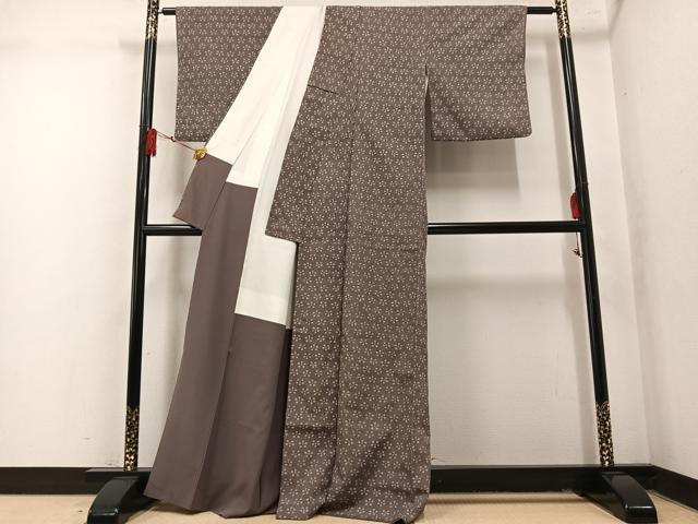 平和屋着物●上質な小紋 舞花文 正絹 逸品 AABM6218ph