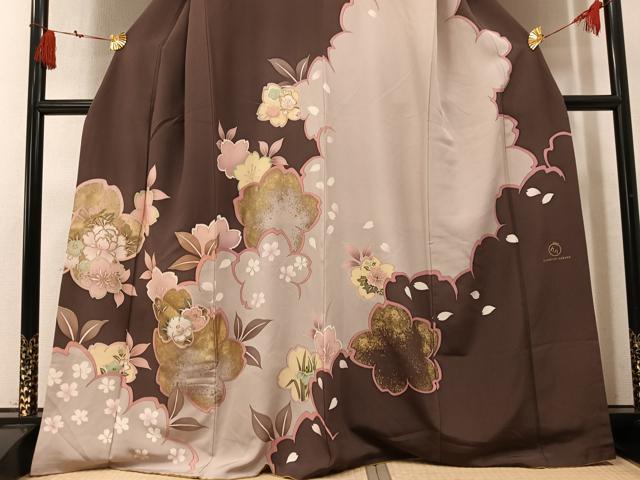 平和屋着物●ファッションブランド hiromichi nakano ヒロミチナカノ 中国三大刺繍 相良刺繍 訪問着 舞桜文 金彩 正絹 逸品 AABM6220ph