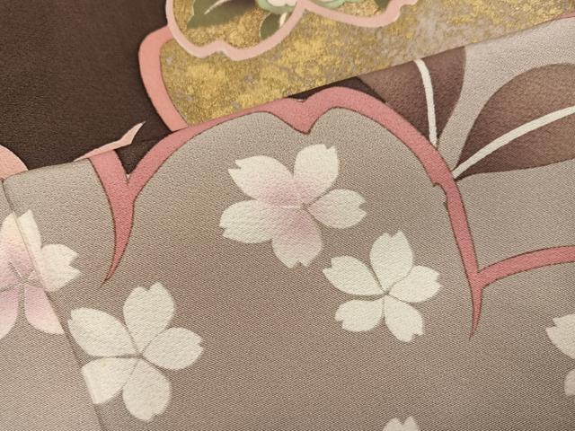平和屋着物●ファッションブランド hiromichi nakano ヒロミチナカノ 中国三大刺繍 相良刺繍 訪問着 舞桜文 金彩 正絹 逸品 AABM6220ph