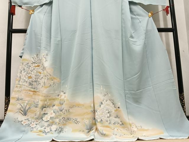 平和屋着物●色留訪問着 草花文 暈し染め 金彩 仮絵羽 正絹 逸品 未使用 AABM6236ph
