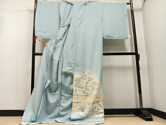 平和屋着物●色留訪問着 草花文 暈し染め 金彩 仮絵羽 正絹 逸品 未使用 AABM6236ph