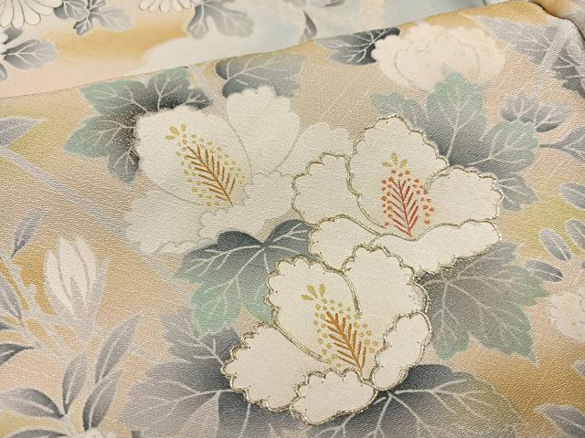 平和屋着物●色留訪問着 草花文 暈し染め 金彩 仮絵羽 正絹 逸品 未使用 AABM6236ph