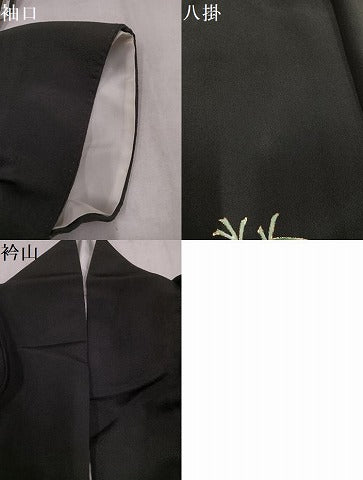 平和屋着物●人間国宝・羽田登喜男 黒留袖 松 金彩 正絹 逸品 AABM6246ph