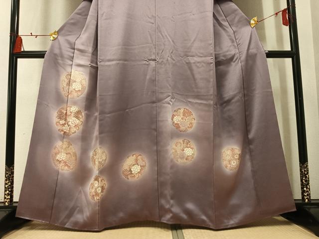 平和屋着物●訪問着 刺繍 草花丸文 暈し染め 正絹 逸品 AABM6248ph