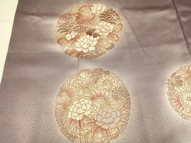 平和屋着物●訪問着 刺繍 草花丸文 暈し染め 正絹 逸品 AABM6248ph