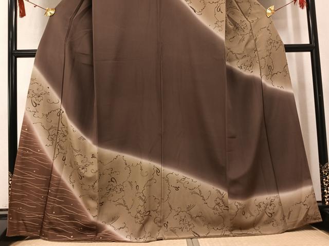 平和屋着物●訪問着 草花文 暈し染め 正絹 逸品 AABM6253ph