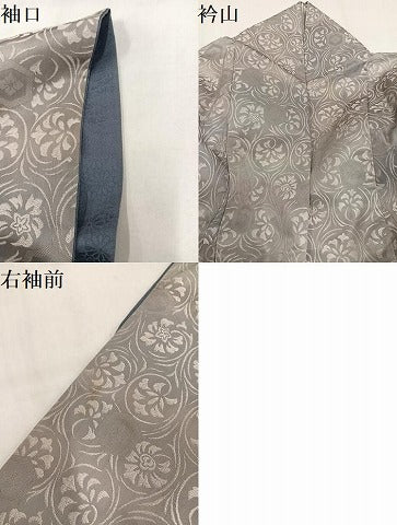 平和屋着物●訪問着 お召地 花尽くし 正絹 逸品 AABM6256ph